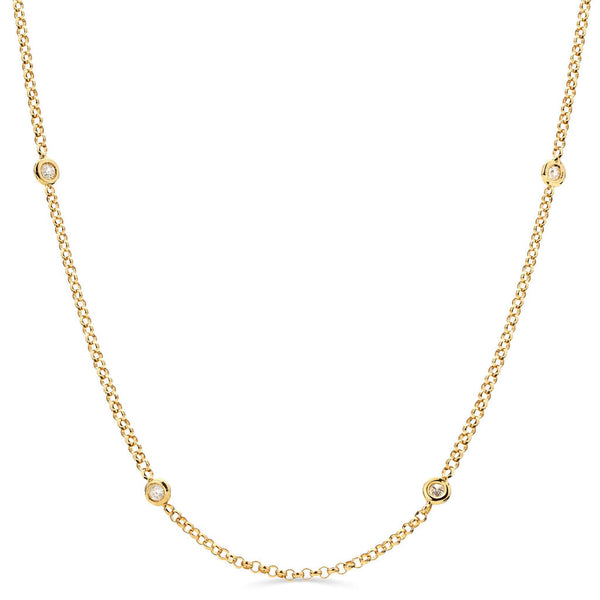 Colar em Ouro Amarelo 18k  com 10 Diamantes