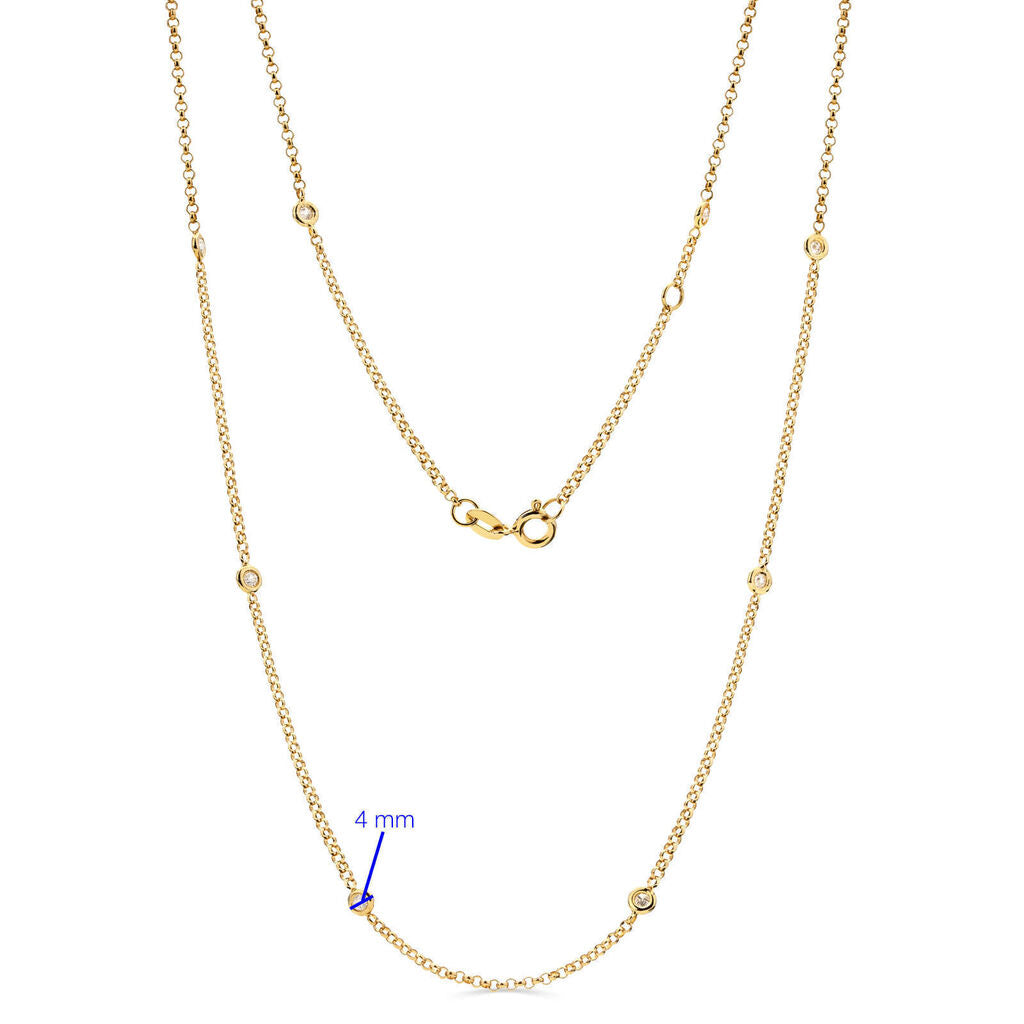 Colar em Ouro Amarelo 18k  com 10 Diamantes