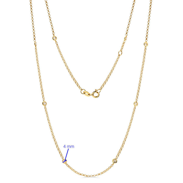 Colar em Ouro Amarelo 18k  com 10 Diamantes