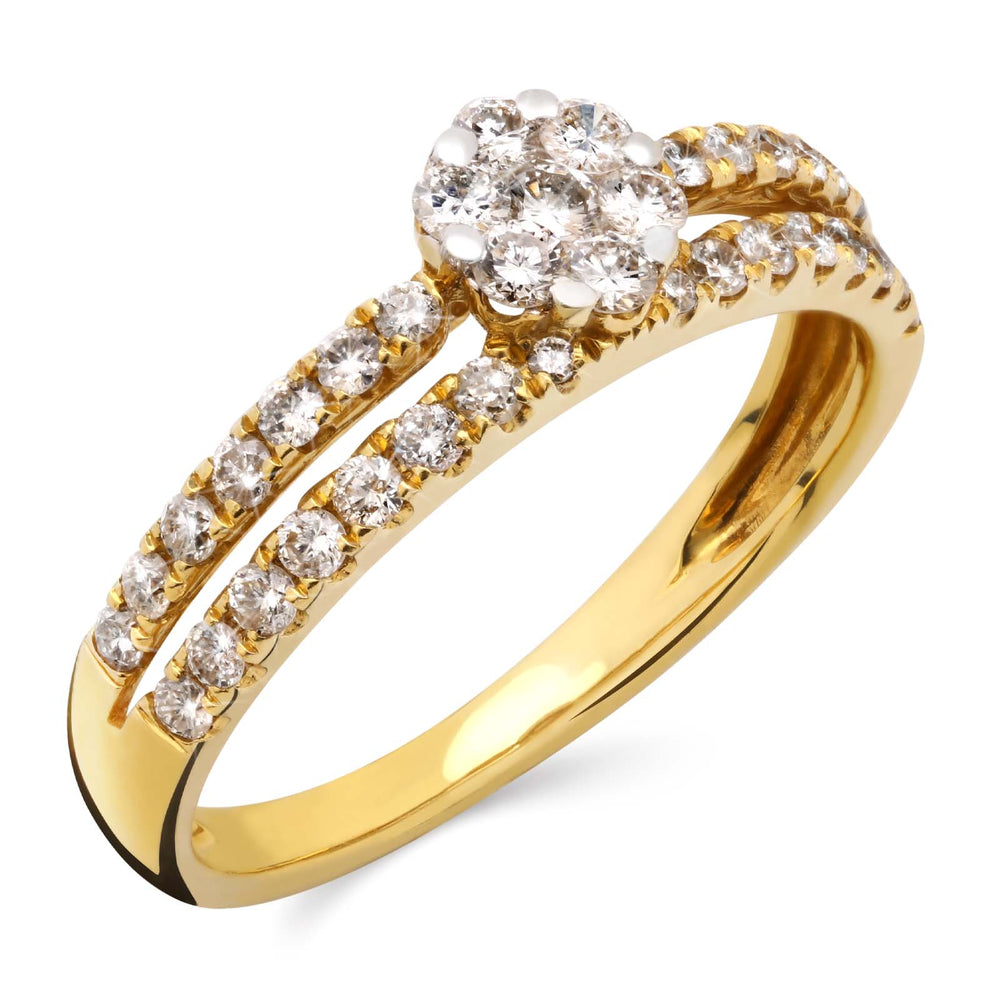 Anel em Ouro 18k Florzinha com Diamantes Brancos
