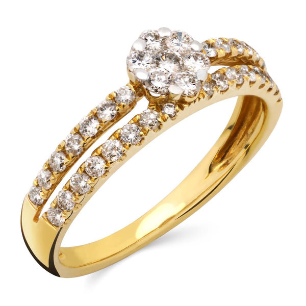 Anel em Ouro 18k Florzinha com Diamantes Brancos