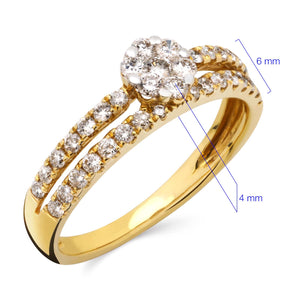 Anel em Ouro 18k Florzinha com Diamantes Brancos