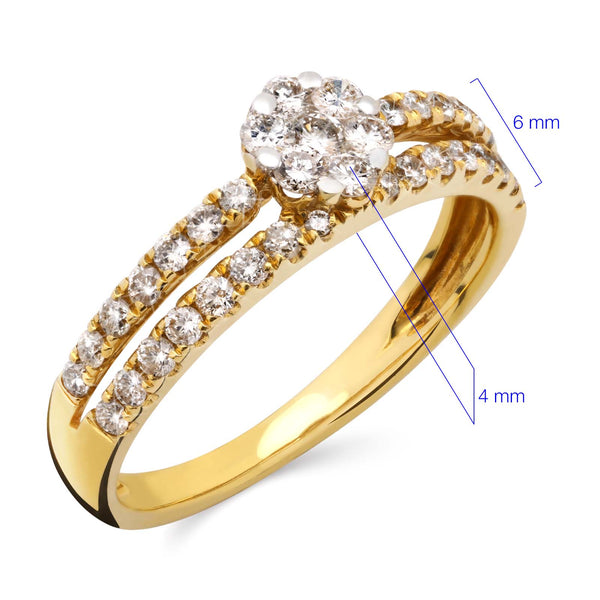 Anel em Ouro 18k Florzinha com Diamantes Brancos