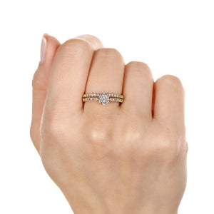 Anel em Ouro 18k Florzinha com Diamantes Brancos