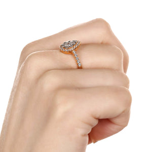 Anel em Ouro Rose 18k Gota com Diamantes Brancos