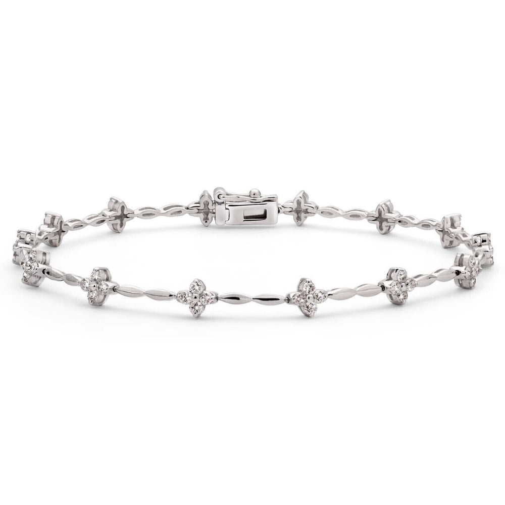 Pulseira de Ouro Branco 18k com Diamantes