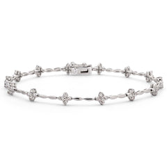 Pulseira de Ouro Branco 18k com Diamantes