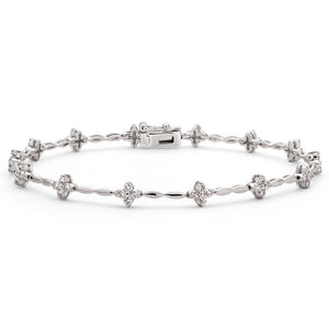 Pulseira de Ouro Branco 18k com Diamantes