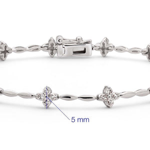 Pulseira de Ouro Branco 18k com Diamantes