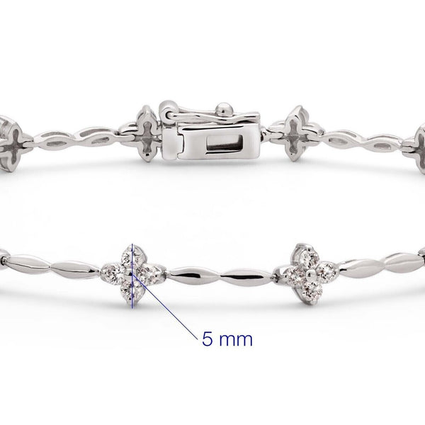 Pulseira de Ouro Branco 18k com Diamantes