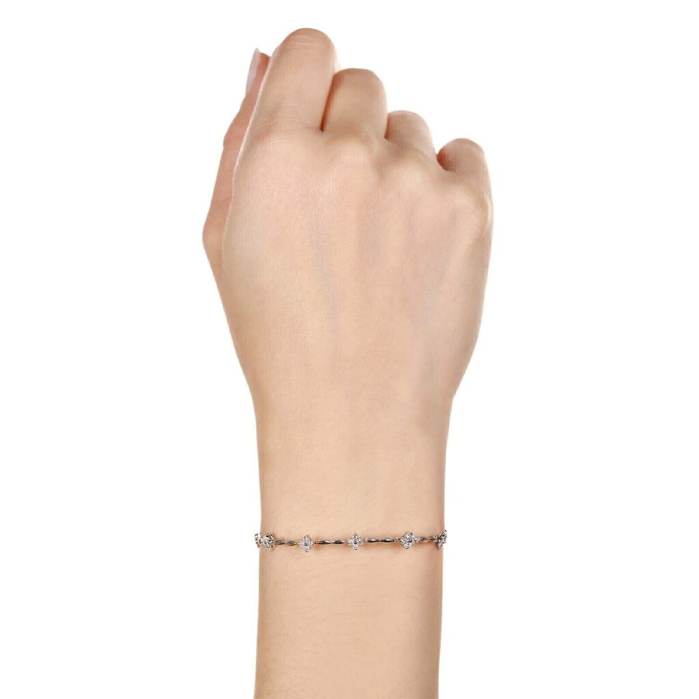 Pulseira de Ouro Branco 18k com Diamantes