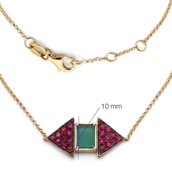Pulseira em Ouro Amarelo 18k com Rubis e Agata