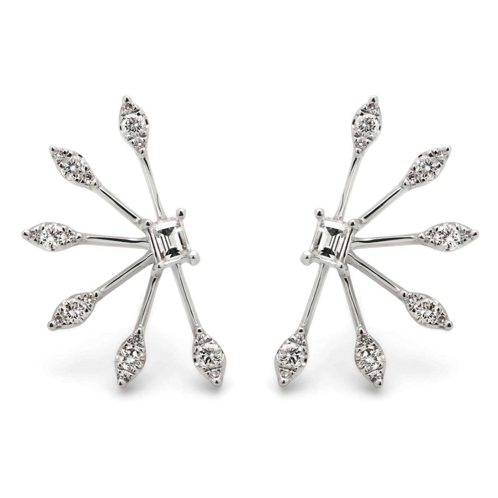 Par de Brinco em Ouro Branco 18k com Diamantes