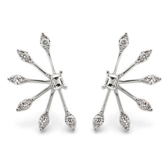 Par de Brinco em Ouro Branco 18k com Diamantes