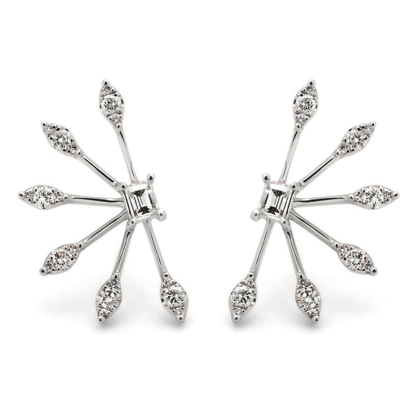 Par de Brinco em Ouro Branco 18k com Diamantes