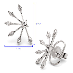 Par de Brinco em Ouro Branco 18k com Diamantes