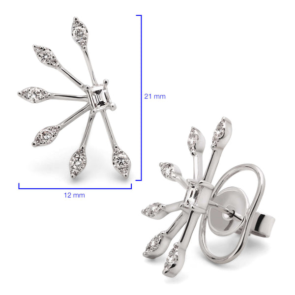 Par de Brinco em Ouro Branco 18k com Diamantes