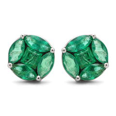 Par de Brinco de Ouro com 10 Esmeraldas Aprox. 2,20 cts