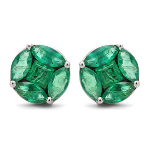 Par de Brinco de Ouro com 10 Esmeraldas Aprox. 2,20 cts