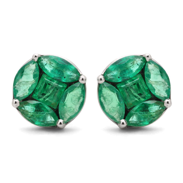 Par de Brinco de Ouro com 10 Esmeraldas Aprox. 2,20 cts