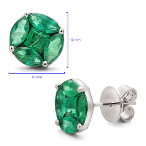 Par de Brinco de Ouro com 10 Esmeraldas Aprox. 2,20 cts