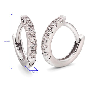 Par de Brinco Argola de Ouro com 12 Diamantes Aprox. 16 pts