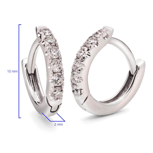 Par de Brinco Argola de Ouro com 12 Diamantes Aprox. 16 pts