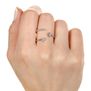 Anel de Ouro Branco 18k com Diamantes