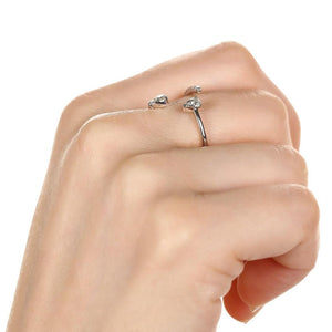 Anel de Ouro Branco 18k com Diamantes