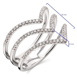 Anel de Ouro Branco 18k com Diamantes