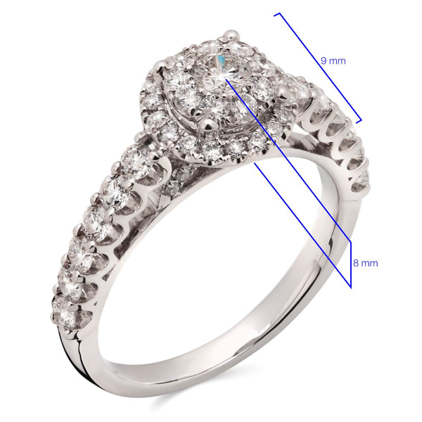 Anel em Ouro Branco 18k Flor com Diamantes