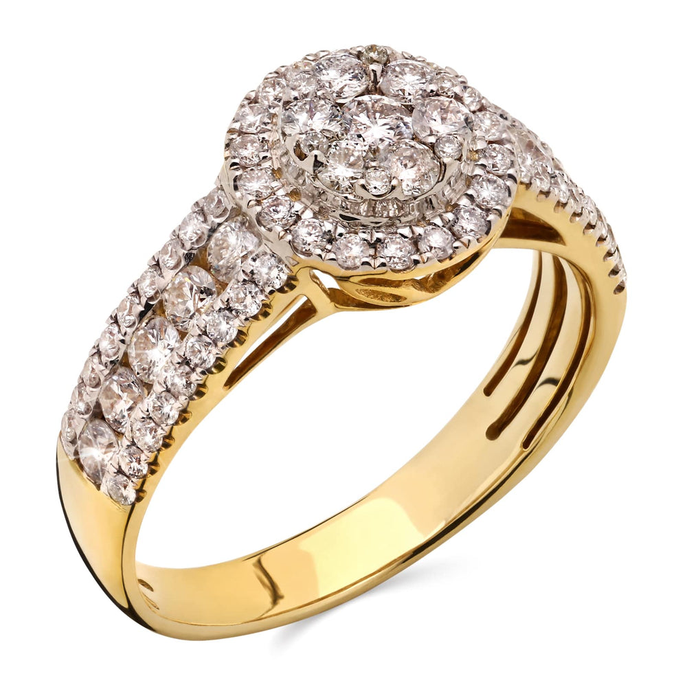 Anel em Ouro Amarelo 18k Com Diamantes
