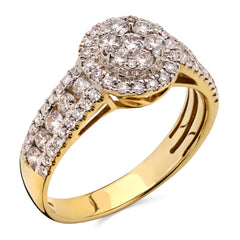 Anel em Ouro Amarelo 18k Com Diamantes