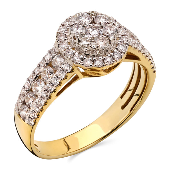 Anel em Ouro Amarelo 18k Com Diamantes
