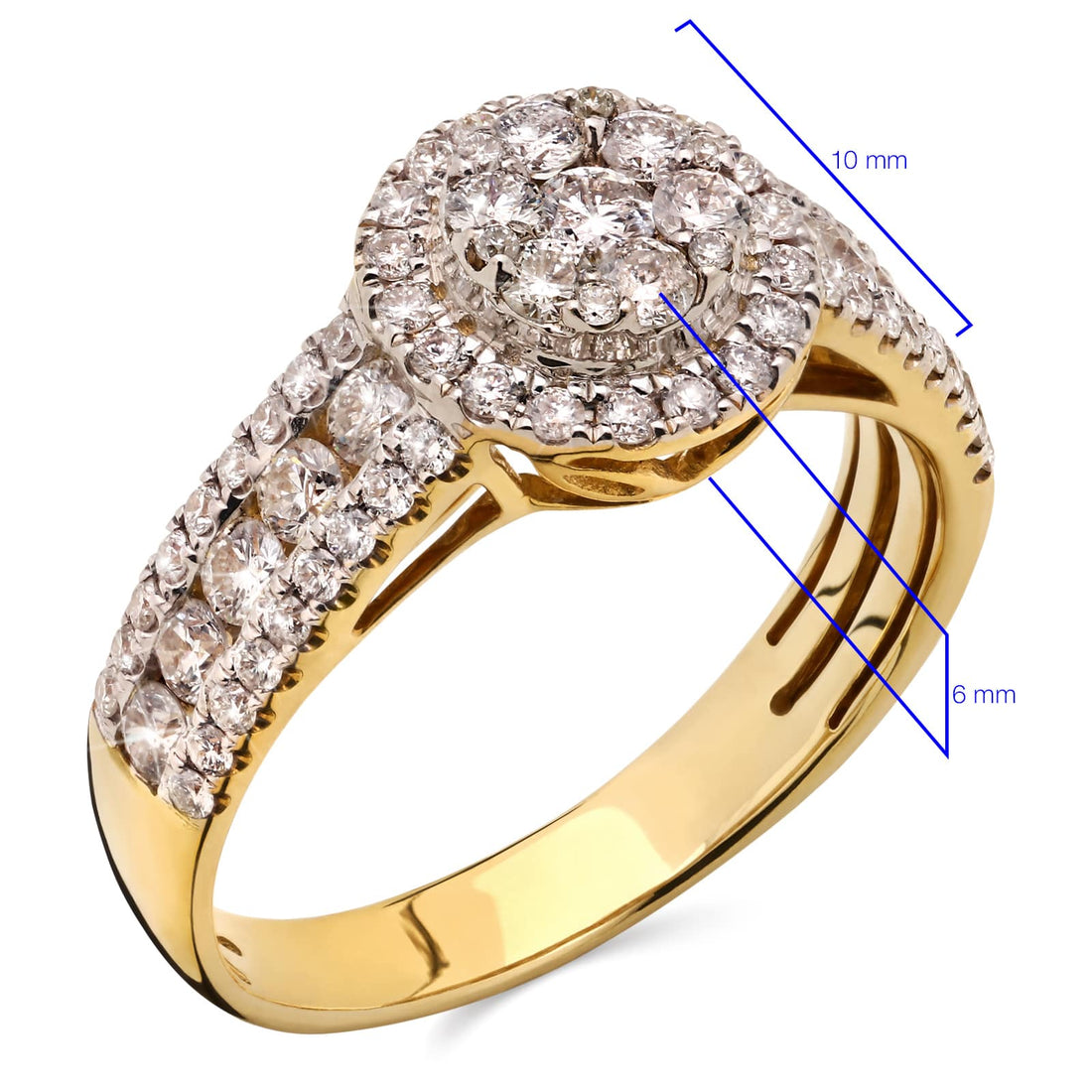Anel em Ouro Amarelo 18k Com Diamantes