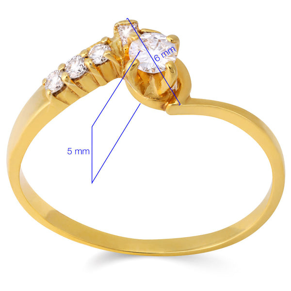 Anel em Ouro Amarelo Com Diamantes