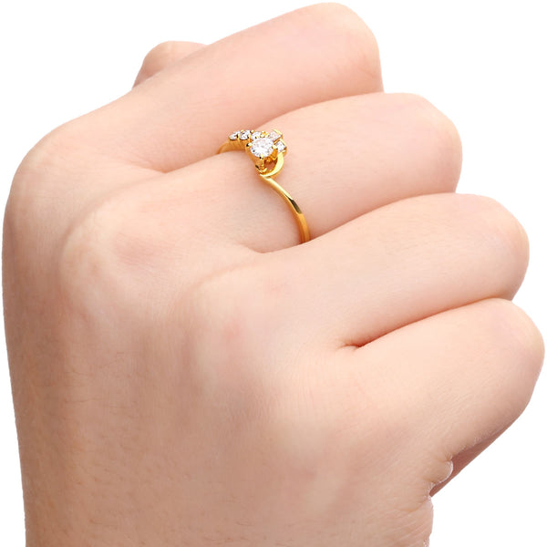 Anel em Ouro Amarelo Com Diamantes