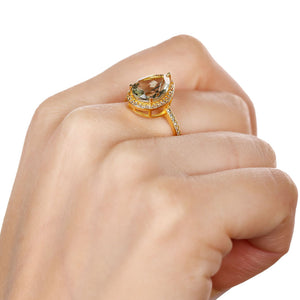 Conjunto em Prata 925 Gota com Ametista verde