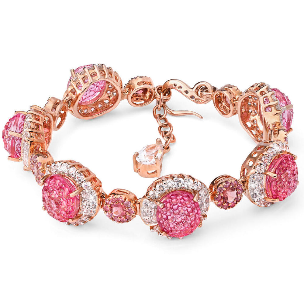Pulseira Linha Premium em Prata 925 com Topazios e Safiras