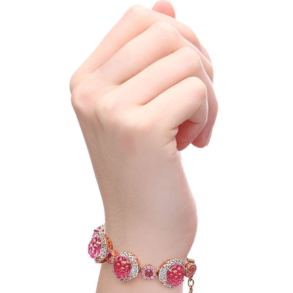 Pulseira Linha Premium em Prata 925 com Topazios e Safiras