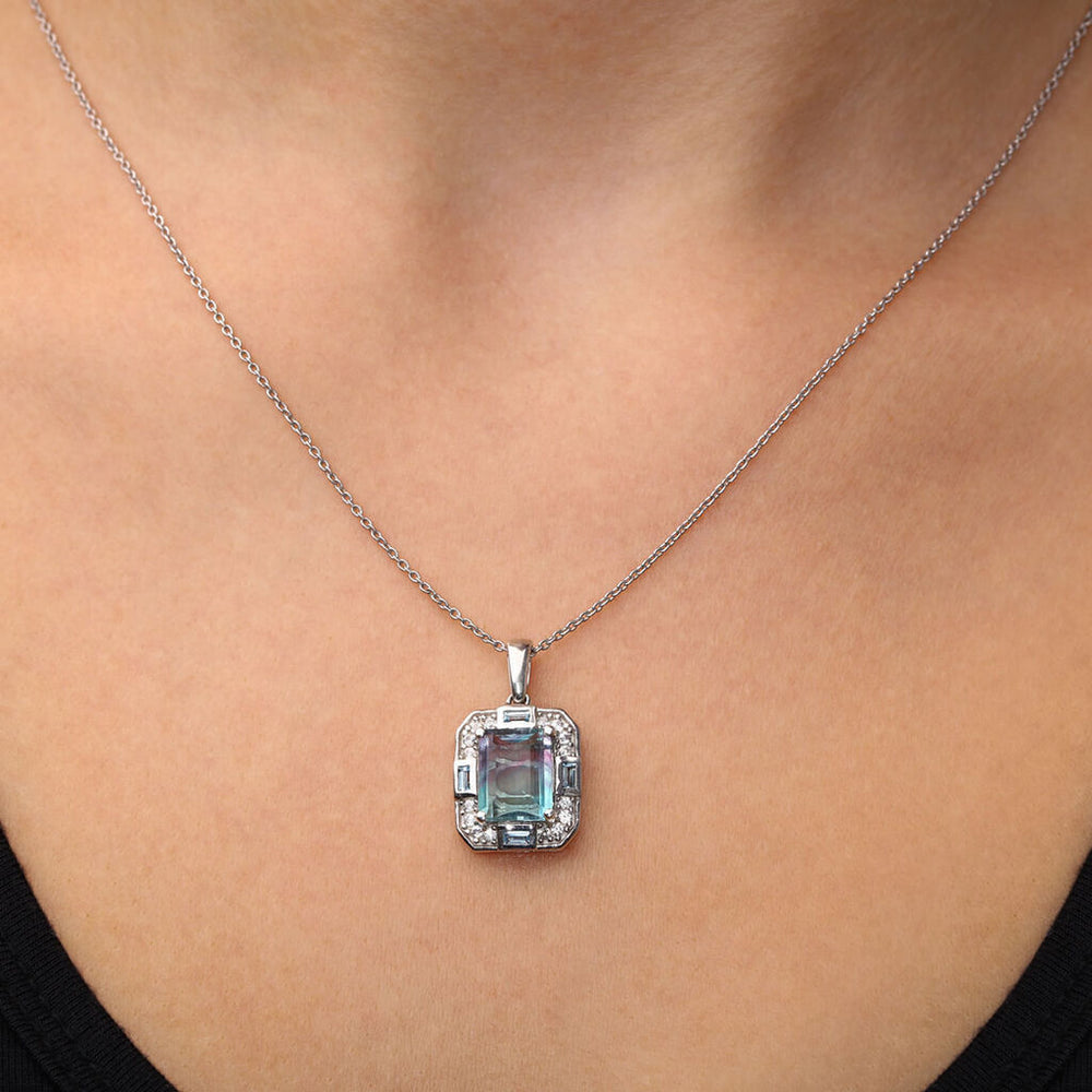 Conjunto em Prata Fluorita Bi-Color