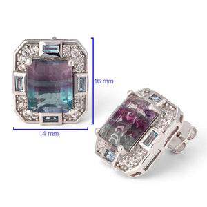 Conjunto em Prata Fluorita Bi-Color