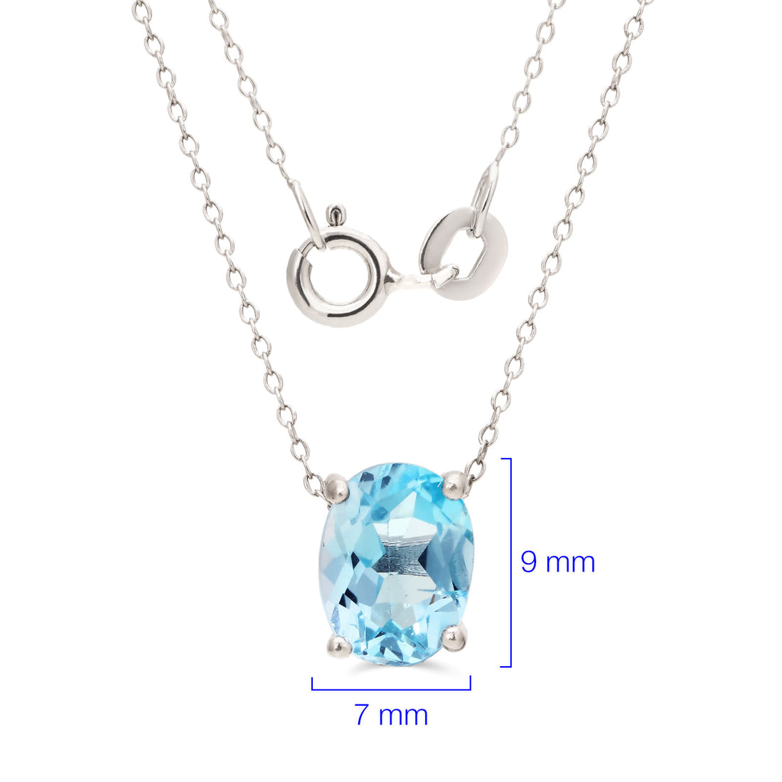Anel, Brinco e Pingente Topázio Azul Oval Aprox. 7 cts Prata