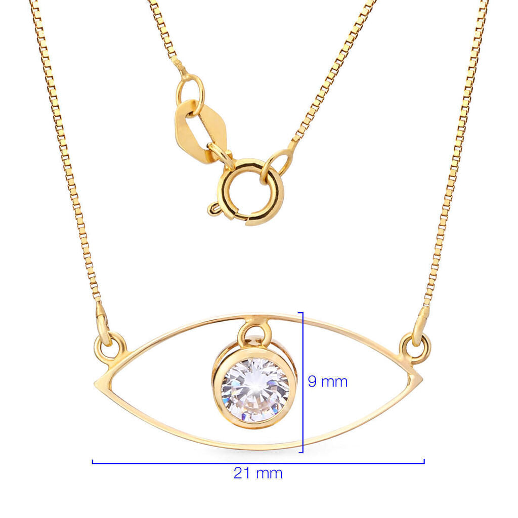 Pingente Em Ouro Amarelo 18k Olho Grego com Zirconia