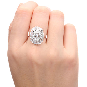 193950 - Anel em Ouro Branco 18 k com Diamantes Aprox. 40 pts