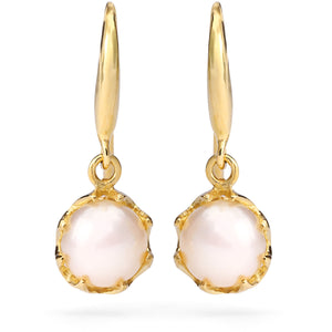 Par de Brincos de Ouro Amarelo 18 k com Perolas 5 mm
