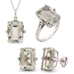 Conjunto em Prata 925 com Ametista Verde