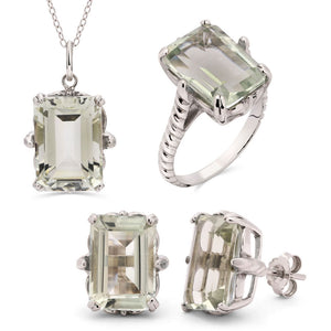 Conjunto em Prata 925 com Ametista Verde