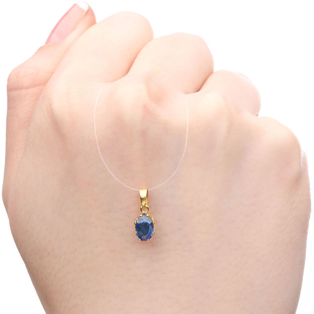 Pingente em Ouro Amarelo 18k Cestinha com Safira Azul