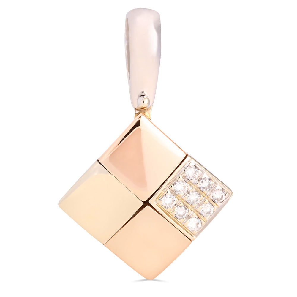 Pingente em Ouro Branco 18k Com Diamantes